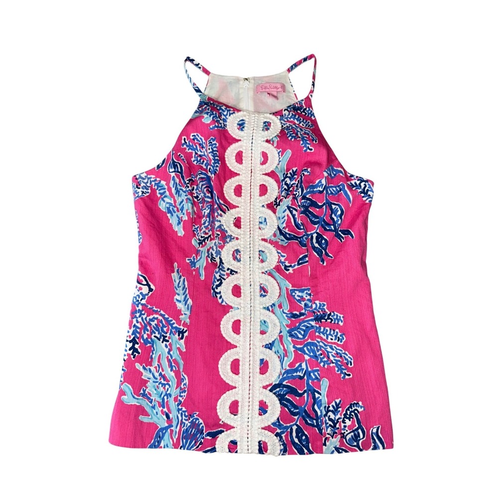 Lilly Pulitzer Annabelle Samba Capri Halter Top Preppy Women zip closure size 2